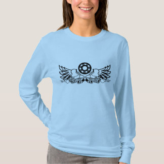 Rullen Derby åker skridskor med vingar Tee Shirt