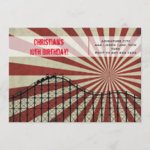 Ruller från Amusement Park Underlägg inbjudan till