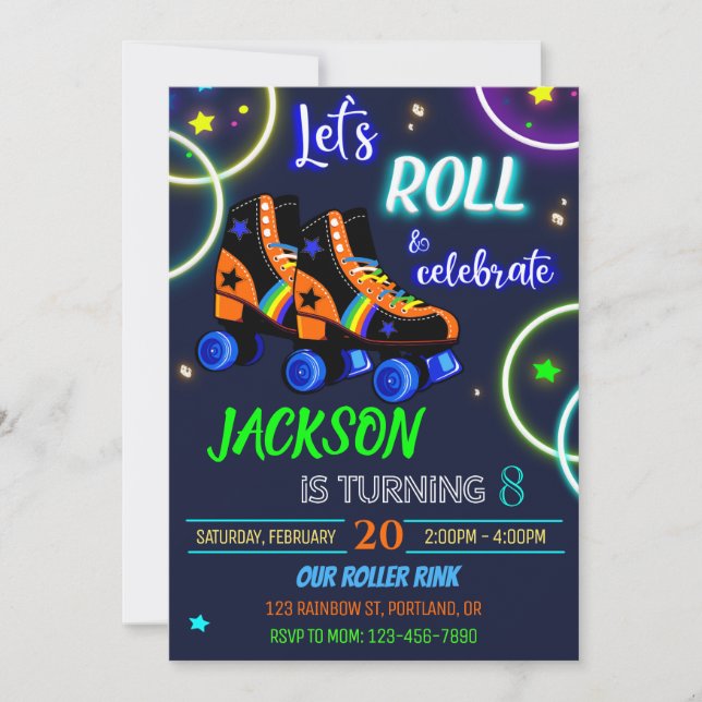 Rullfyller-födelsedagsinbjudan Skissinbjudan Inbjudningar (Framsida)