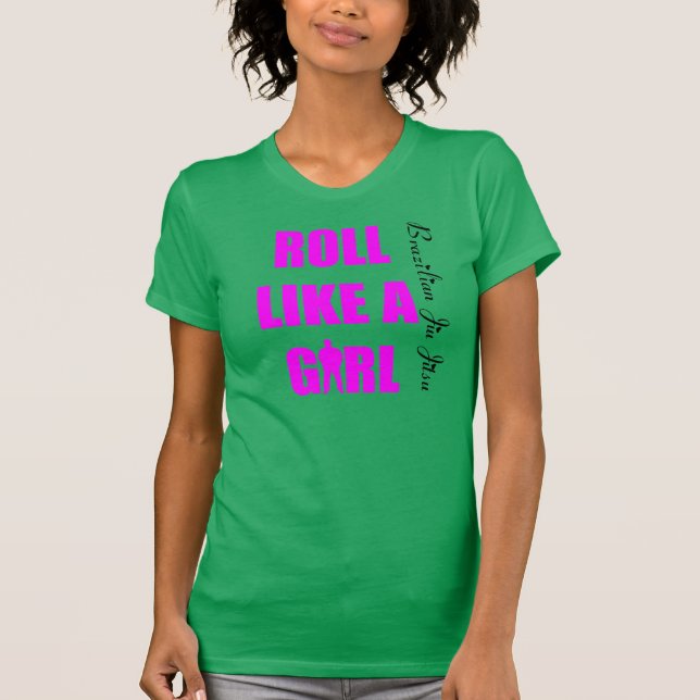 Rullnågot liknande damer brasilianska Jiu Jitsu T T-shirt (Framsida)