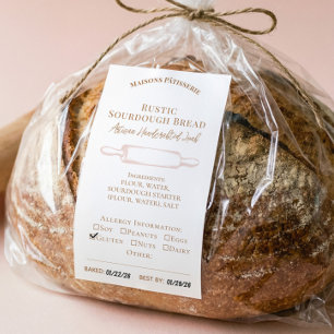 Rullningsbakery ingredienser allergi matetikett rektangulärt klistermärke