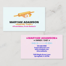Rullningskaka Patisserie | Blommig Logotyp för Bak Visitkort