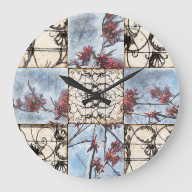 Rullningsmålning för panelledad Abstrakt Stor Klocka (Framsida)