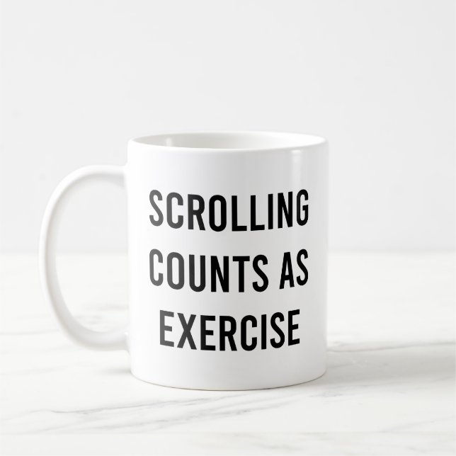 Rullningsräknare som Exercise Funny Social Media Kaffemugg (Vänster)