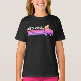 Rullrullrullskridret Retro Neon Rosa Rand T Shirt
