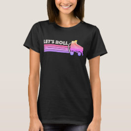 Rullrullrullskridret Retro Neon Rosa Rand T Shirt