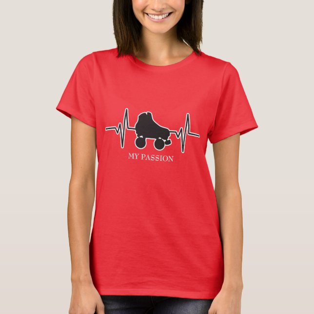 Rullskridsko/åka skridskor - mitt passionhjärtslag tee shirt (Framsida)