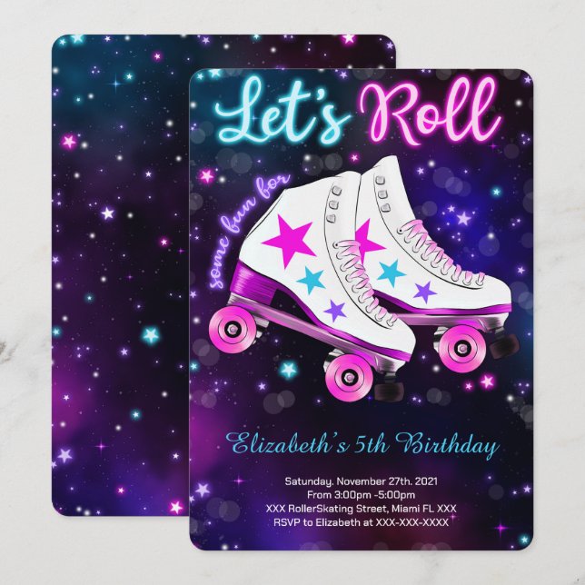 Rullskridsko-inbjudan Inbjudningar (Fram/baksida)