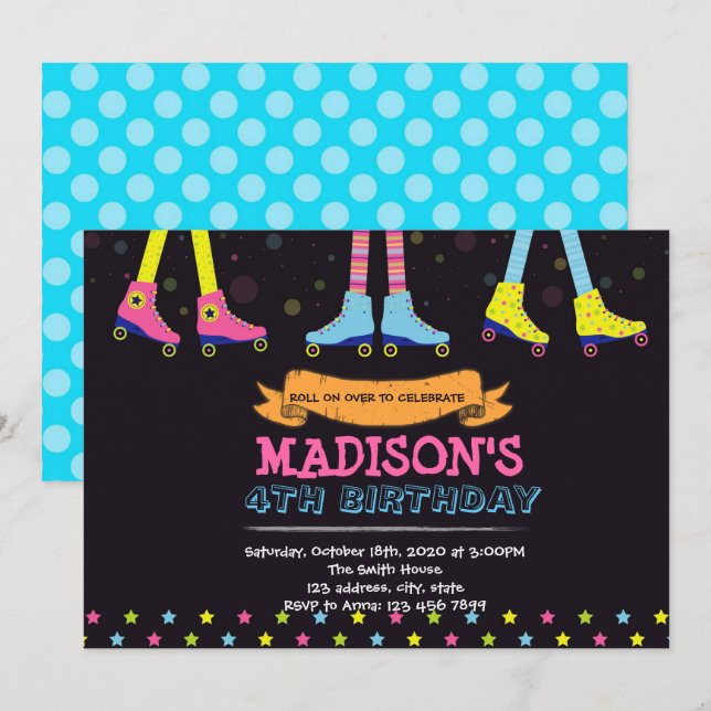Rullskridsko-inbjudan Inbjudningar (Fram/baksida)