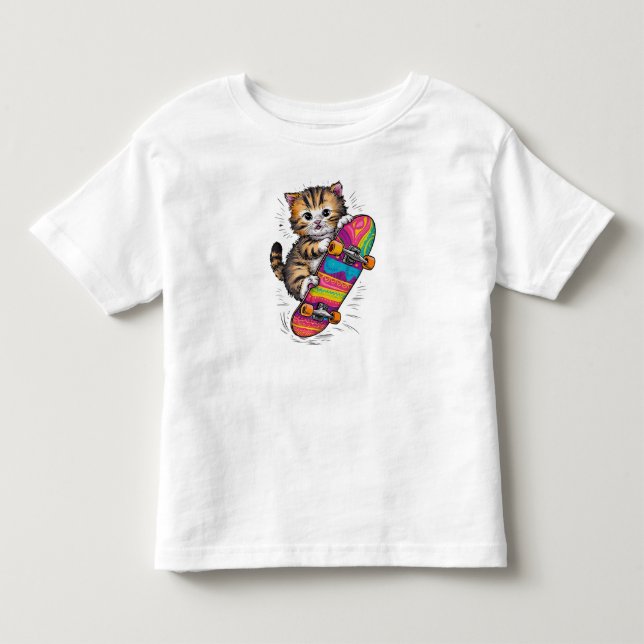 Rullskridsko Kattunge T Shirt (Framsida)