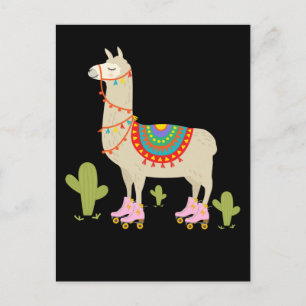 Rullskridsko-Lama Retro Rullskridsko Djur Vykort