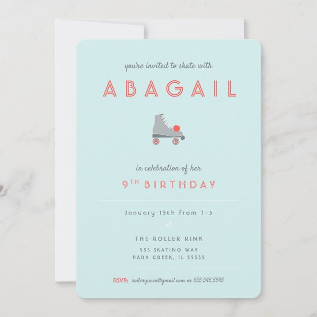 Rullskridsko-partaj Inbjudningar (Framsida)