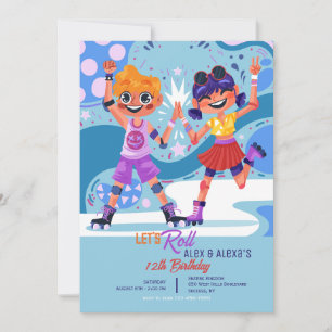 Rullskridskoåkande barn inbjudningar