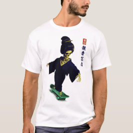 Rullskridskoåkande Gaikotsu Geisha Japansk Streetw T Shirt
