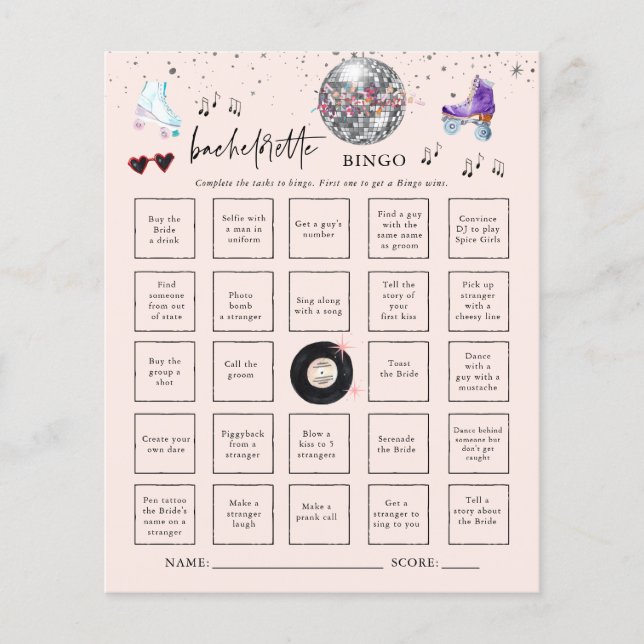 Rullskridskoåkning Sängkammarbachelorette Bingo Pa (Framsida)