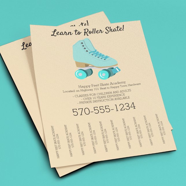 Rullskridskoåkning, skridskolektioner, anpassad Ro Reklamblad (Skapare uppladdad)