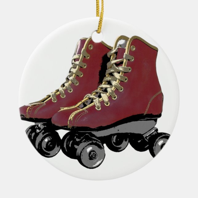 Rullskridskor Julgransprydnad Keramik (Framsidan)