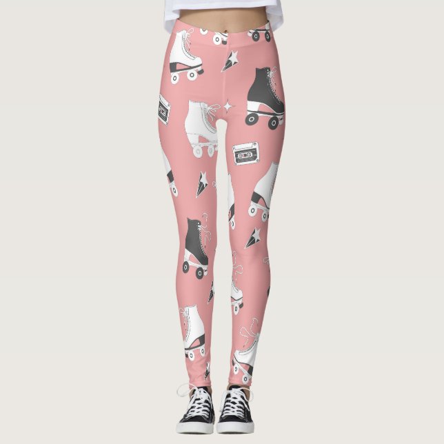 Rullskridskor, kassett mönster. leggings (Framsida)