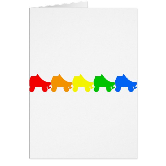 rullskridskoregnbåge hälsningskort (Framsidan)