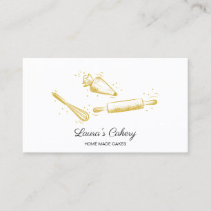 Rullstift & visskkaka Bakery Dripping Guld B Visitkort