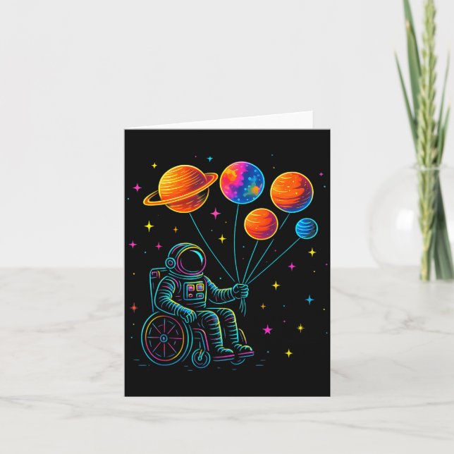 Rullstol Astronaut Motivation Barn Rymden  Tack Kort (Framsida)