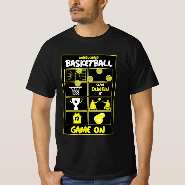 Rullstol Basketbollspelare T-shirt (Framsida)