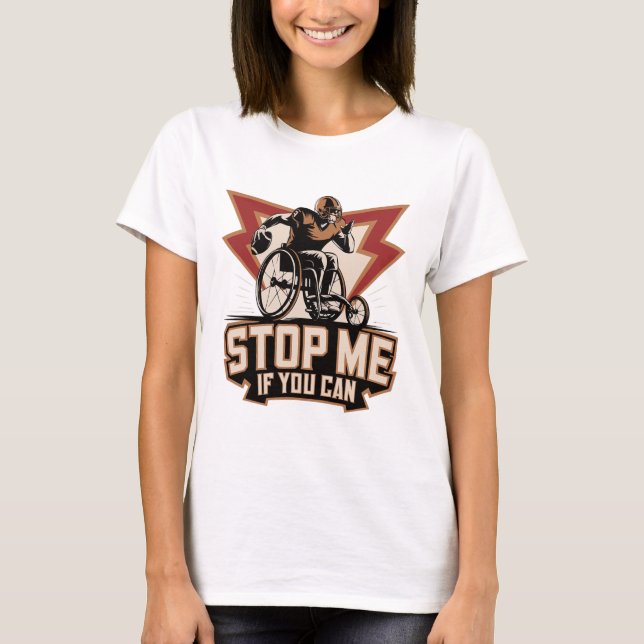 Rullstol Fotbollsspelare Funktionshindrad Funktion T Shirt (Framsida)