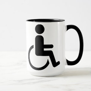 Rullstol handicaped symbol mugg