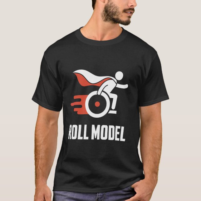 Rullstol Handikapp Roll Modell T Shirt (Framsida)