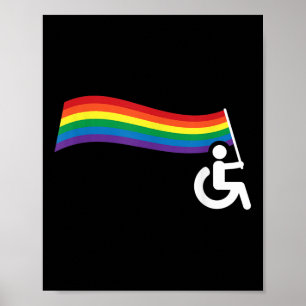 Rullstol Humor T-shirt _ Present Gay Lesbisk Suppo Poster