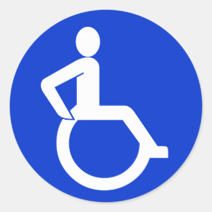 RullstolAccessibility undertecknar Runt Klistermärke