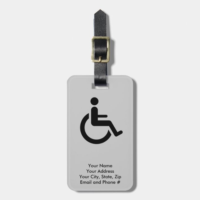 Rullstolen tar fram - handikappstolsymbol bagagebricka (Vertikal Framsida)