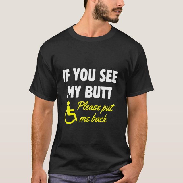 Rullstolens Humor Handicap Disability Amputation T T Shirt (Framsida)