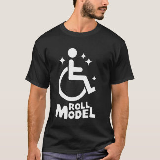 Rullstols Handikappad Rull Modell T Shirt