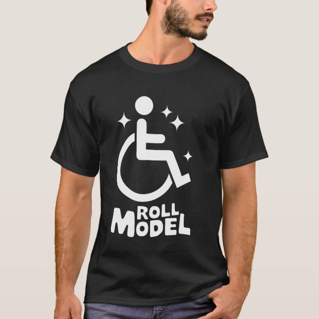 Rullstols Handikappad Rull Modell T Shirt (Framsida)