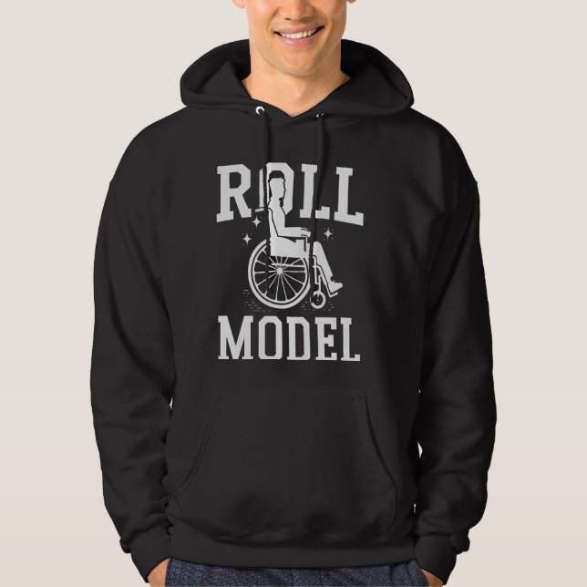 Rullstols Handikappad Rullmodell Hoodie (Framsida)
