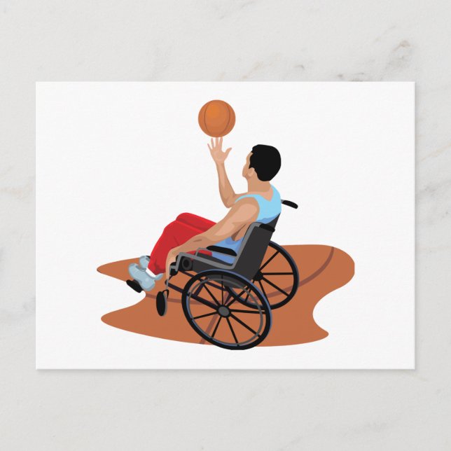 rullstolsbasket vykort (Framsida)