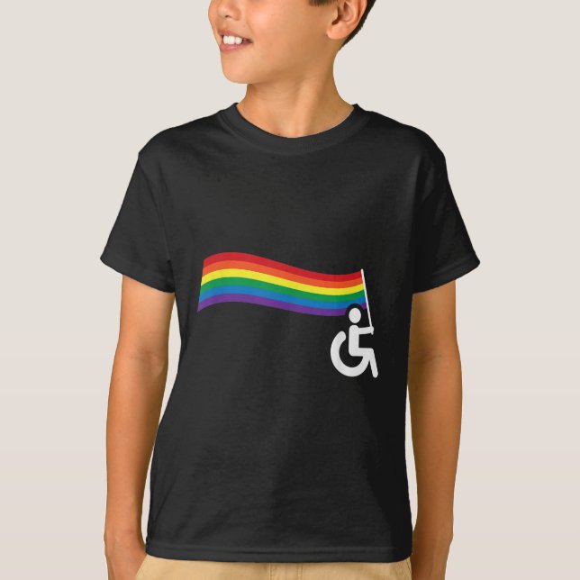 Rullstolshumor T-shirt _ Gåva HBTQ-stöd (Framsida)
