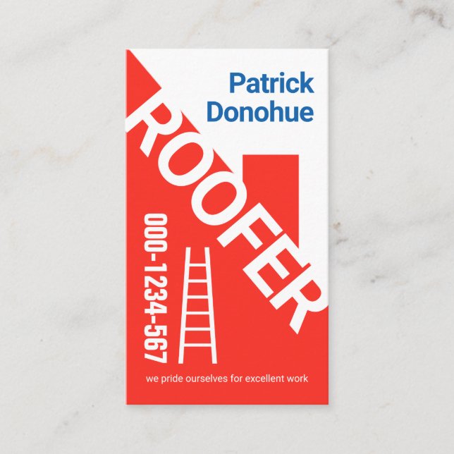 Rullstolskontraktor för Byggnad med rött tak Visitkort (Framsida)