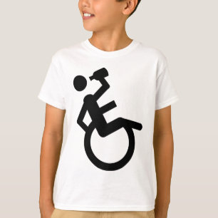 rullstolsuputen rullar stolen tee shirt