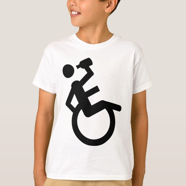 rullstolsuputen rullar stolen tee shirt (Framsida)
