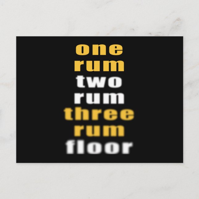Rum Dryalkohol party lustigt att säga Vykort (Framsida)