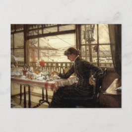 Rum med en beskåda av hamnen vykort