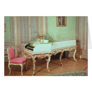 Rum med harpsichorden hälsningskort