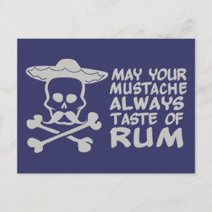 Rum Mustache anpassningsbar färg vykort