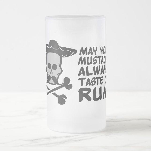 Rum Mustache mugg - välj stil, färg (Center)