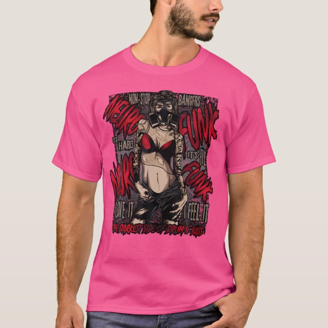 Rum- och bussdna Neurofunk Dj Space Electrical Dru T Shirt (Framsida)
