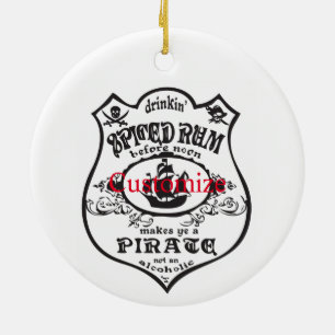 Rum Pirat Drink Thunder_Cove - spjutet Julgransprydnad Keramik