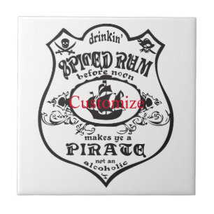 Rum Pirat Drink Thunder_Cove - spjutet Kakelplatta