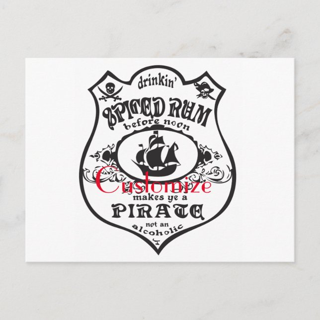 Rum Pirat Drink Thunder_Cove - spjutet Vykort (Framsida)